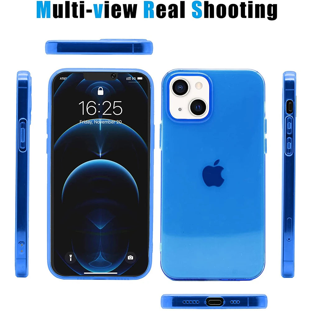 Funda transparente azul