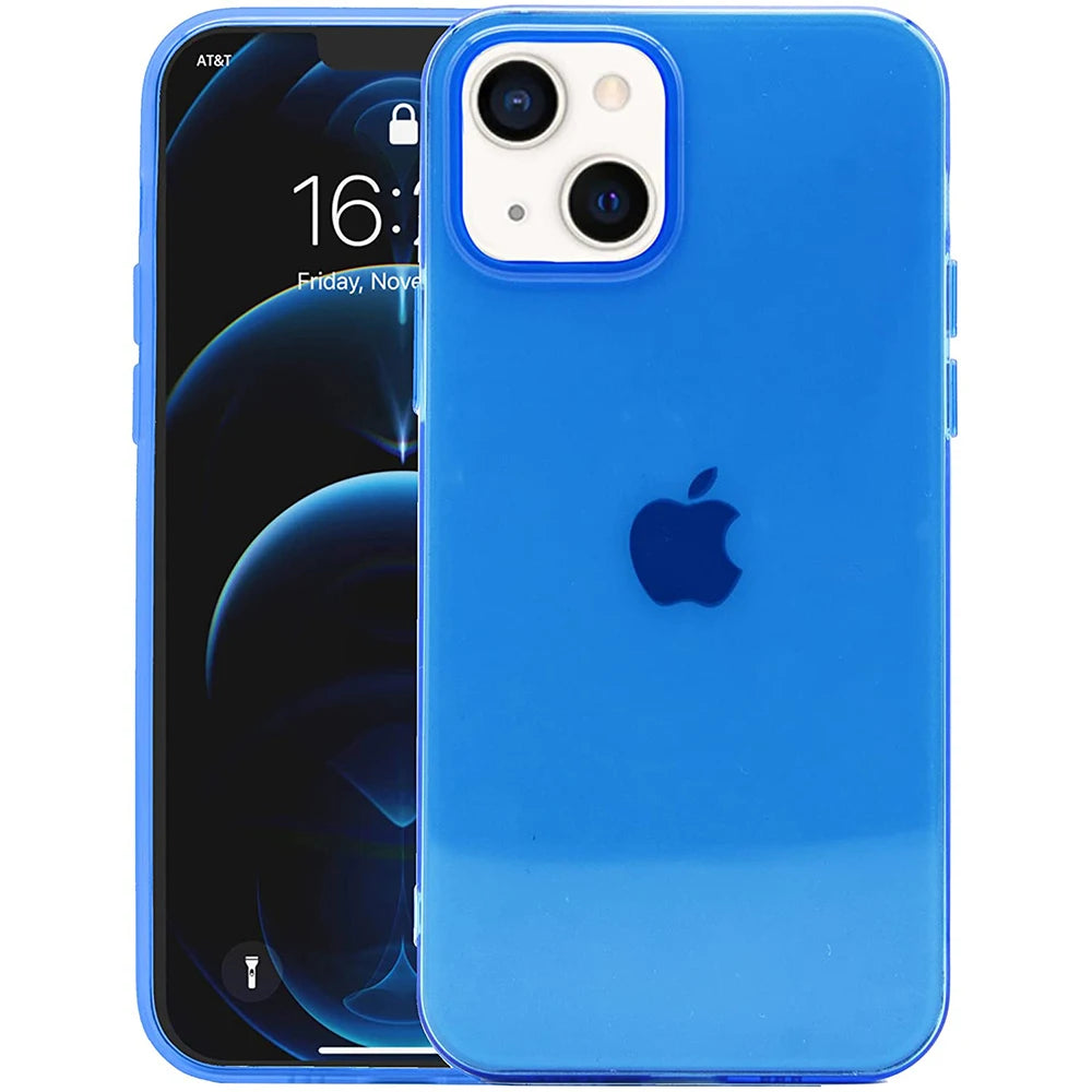 Funda transparente azul
