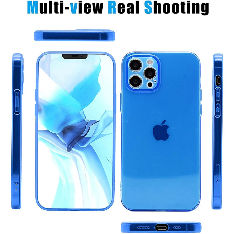 Funda transparente azul