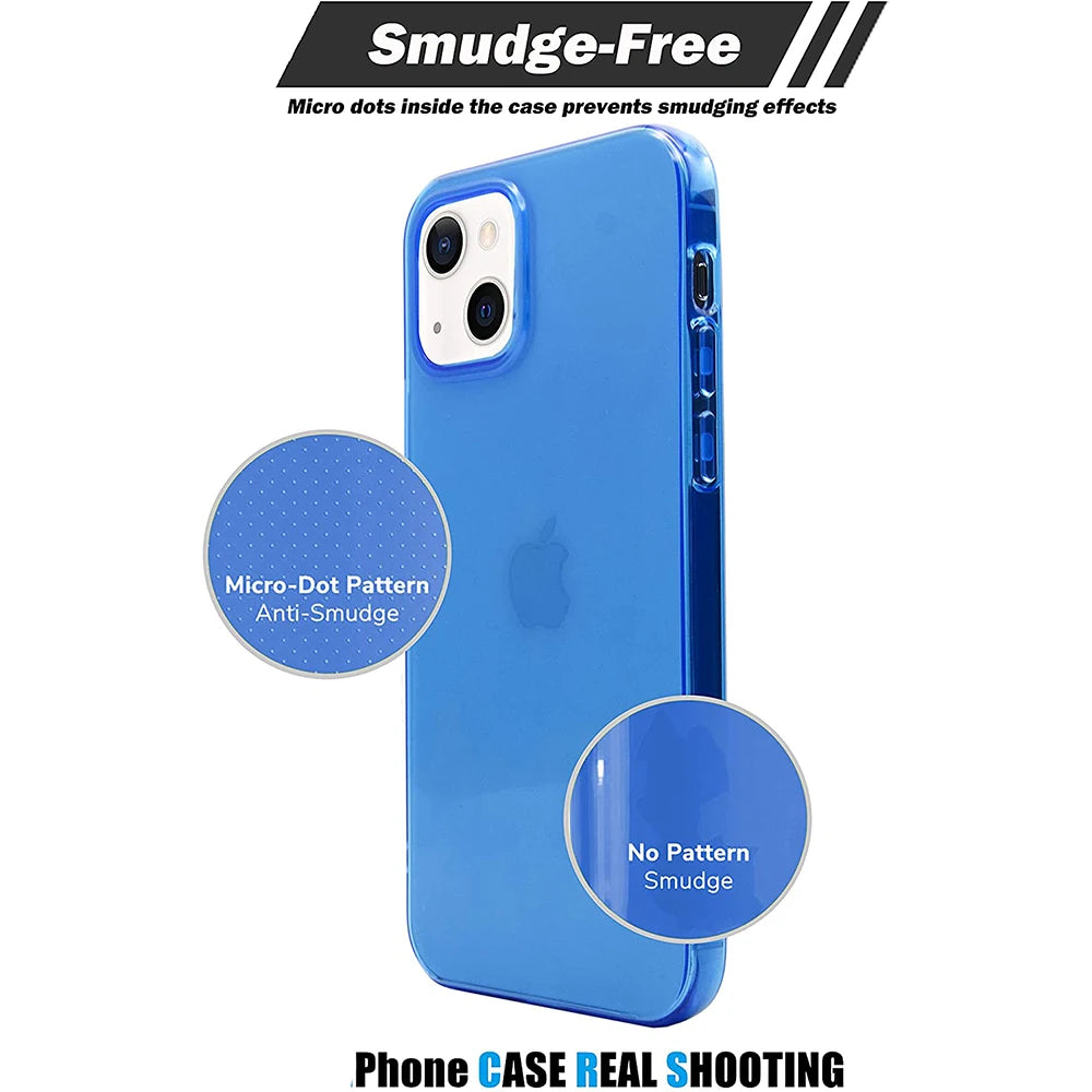Funda transparente azul