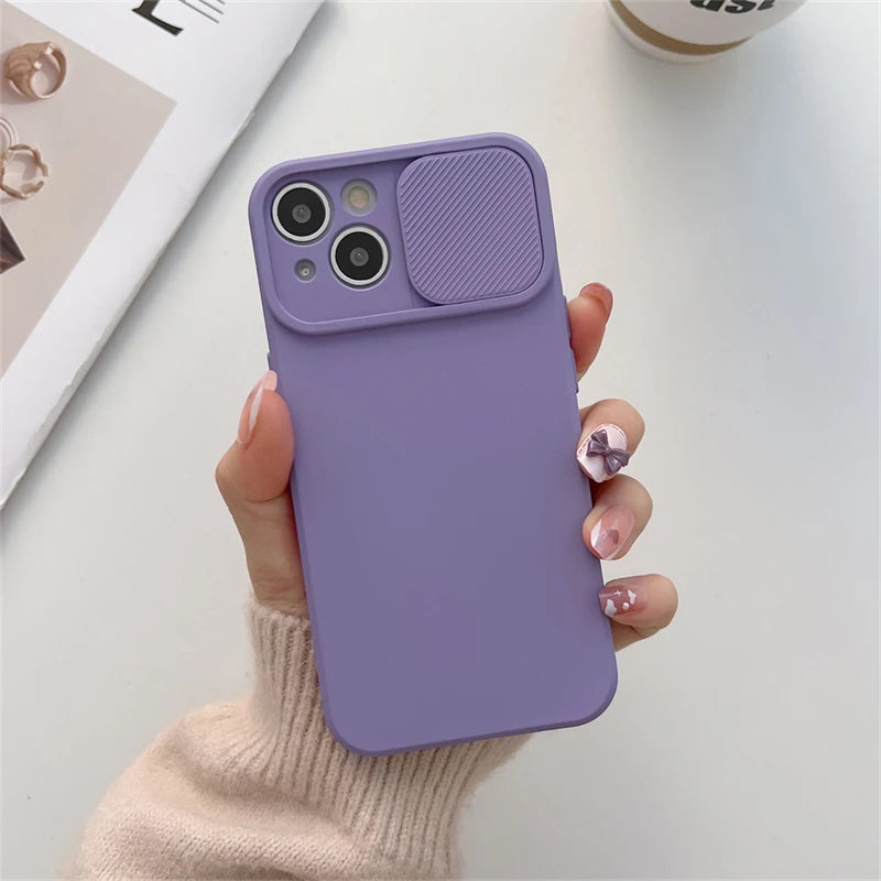 Funda con protector de cámara deslizante