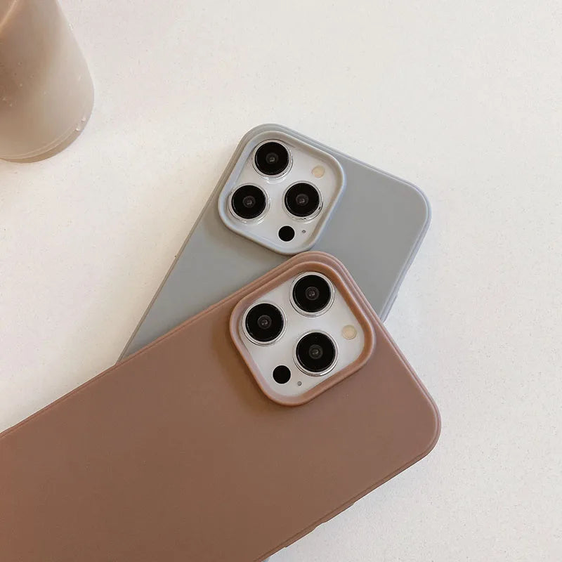 Fundas Mate de Silicona Color Caramelo