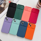 Funda con protector de cámara deslizante