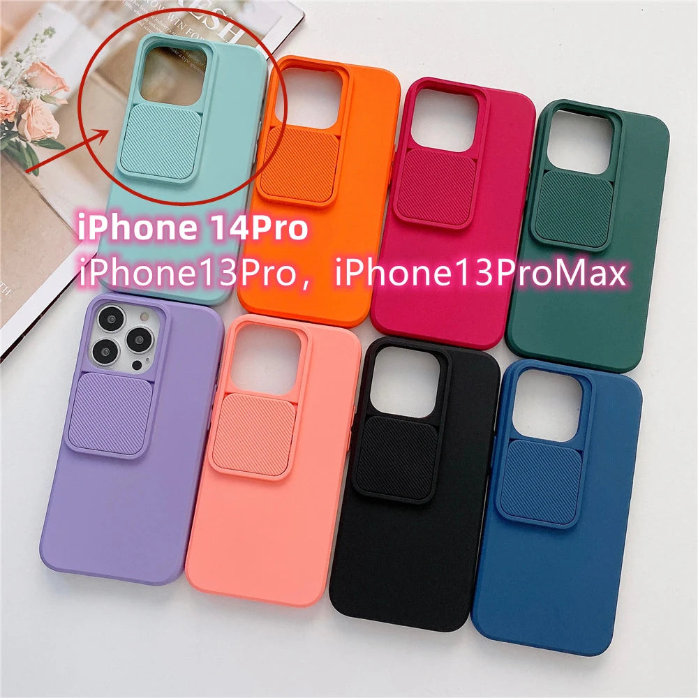Funda con protector de cámara deslizante