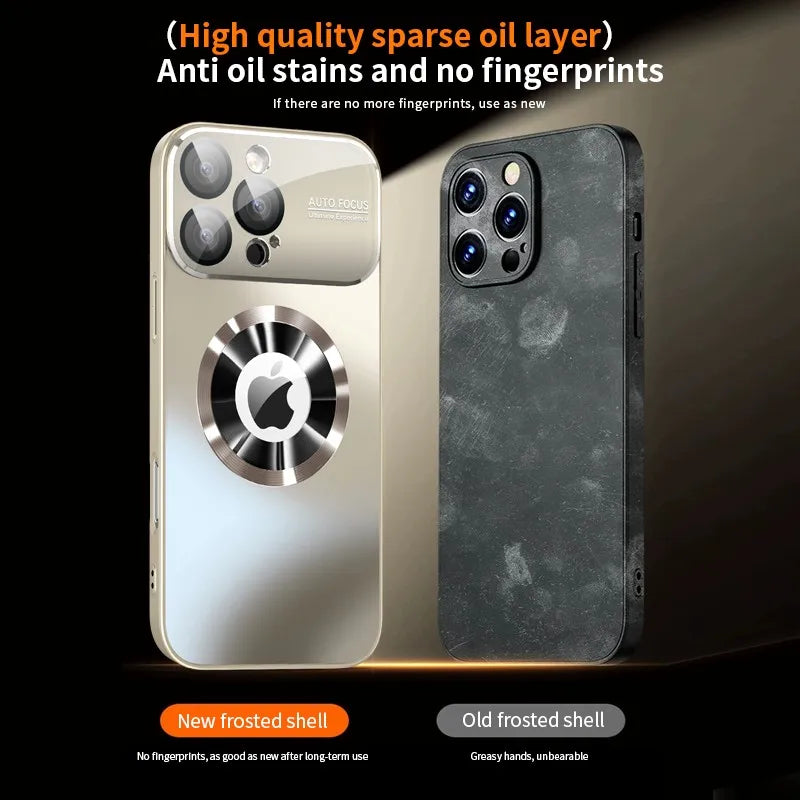 Funda mate de lujo metálica de titanio