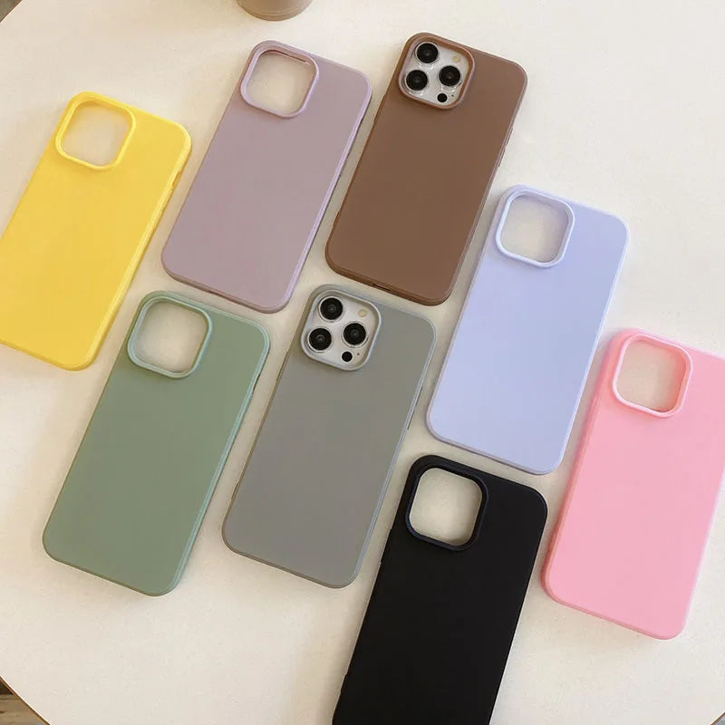 Fundas Mate de Silicona Color Caramelo